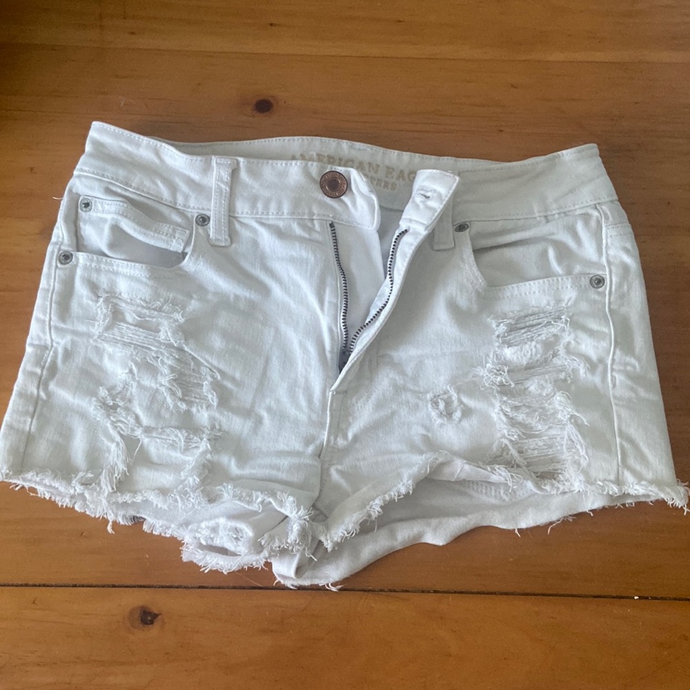 White denim shorts